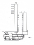 Elevation of section east/west