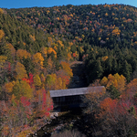 New Brunswick Autumn Foliage Crooked Creek Covered Bridge Canada
