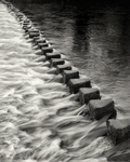 Stepping stones River Wharfe Ilkley in Black and White