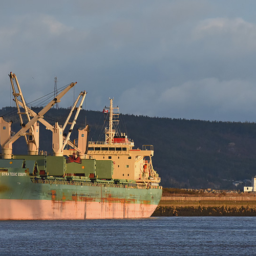 The bulk carrier Strategic Equity is seen docked @ the Port of Saint John in New Brunswick, Canada.