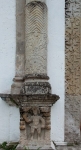 La Natividad de Nuestra Señora, façade, left column