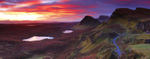 Panoramic view across the Quiraing, Isle of Skye.