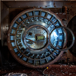 Vault Door Detail | Abandoned Monongahela Bank, Brownsville, PA