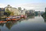 BOATS AND GUILDHALL RIVER OUSE YORK-9220