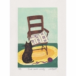 That looks comfy - linocut