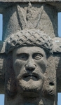 Santa María, atrial cross, front crossing, face of Christ