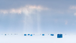 RAYS OVER ICE HUTS - INNER BAY, LONG POINT