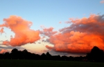 Clouds starting to darken to red..