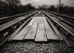 Black and White Photograph of Embsay Railway Track
