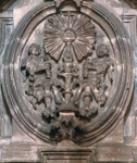 Sacristy portal detail, angels with monstrance