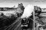 Scarborough Flyer passing Jodrell Bank, Cheshire (1)