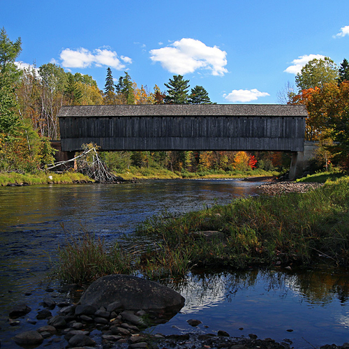 Smyth Covered Bridge at Mill Settlement, New Brunswick, Canada.