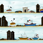 Fishing boats and huts