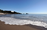 Sandy view of Meadfoot Beach