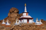Stupas in the Gobi Desert.