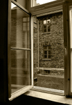 Auschwitz window sepia