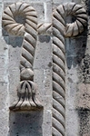 Façade detail, Franciscan cord (left)