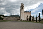 Façade, bell-tower & capilla abierta