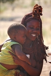 Himba tribe girl and baby, Namibia