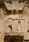Façade, second story relief detail, the Church & Holy Ghost