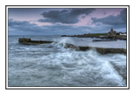St Monans harbour breakwater & Parish church, Fife, Scotland at Dawn.
