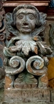 San Juan Bautista, nave altar, pillar base relief, cherub