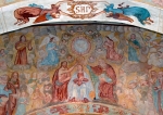 Sanctuary arch mural, Coronation of the Virgin