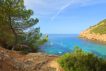 Stunning Turquoise sea at Benirras Beach, Ibiza, Spain.  ref0217