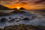 Sunset at Giant's Causeway, Northern Ireland.