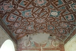 Portería, painted coffered ceiling