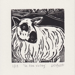 In the Valley - linocut