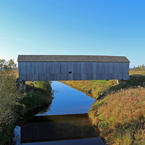 Saw Mill Creek #1 is located just off Rte #114 at Hopewell Hill in Albert County. This bridge is not in service.