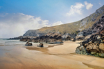 Low tide at Holywell Bay Beach