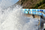 Rough Seas by the chalets Meadfoot