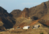 Cape Verde Islands hills surrounding town