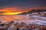 z3143 Warm Sunset on a Cold Day, Steephill Cove