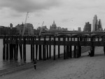 Thames Beach, Gabriel's Wharf 1 (b&w)