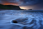 Saltwick Bay on a stormy evening      ref 3374