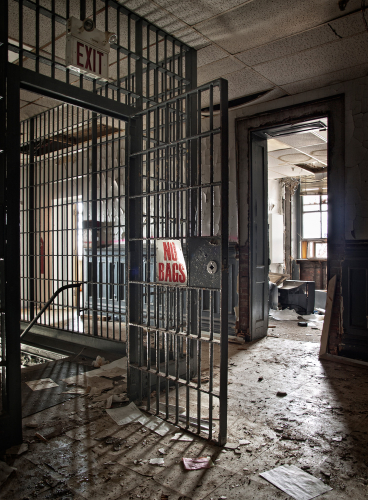Photo taken of main lobby of  the Essex County Jail Annex, Caldwell NJ. 2008. Photograph by Matthew Christopher of Ab…