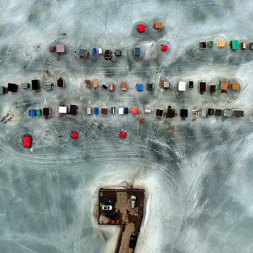 Ice Fishing Huts Renforth Rothesay New Brunswick Canada