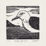 Beady-eyed Gull - linocut