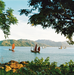 KM-04 Fleet of Junks off Tai Lam Chung - 1972