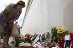 Viewing floral tributes