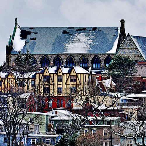 The former Centenary-Queen Square United Church and now known as the 'Gothic Arches' sits high atop Saint John's cent…