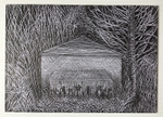 Structure 5, graphite on card, 29cm x 24cm framed, 2021
