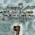 Ice Fishing Huts Renforth Rothesay New Brunswick Canada