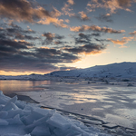 Jokulsarlon lagoon sunset