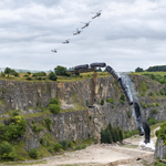 Full train crash stunt, composite image 1