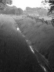 Ditch & Crooked Fence (b&w)