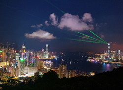 Laser show over the harbour from Braemar Hill